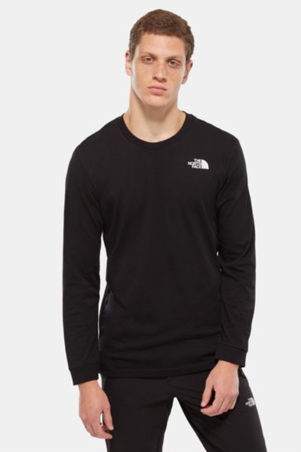 T-shirt Noir à Dôme Simple à Manches Longues The North Face