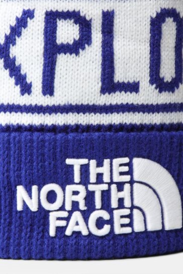 Bonnet à Pompon Rétro Bleu The North Face