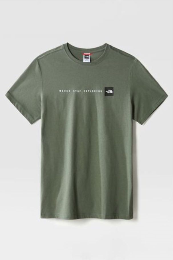 T-shirt Vert N'arrête Jamais D'explorer La Face Nord