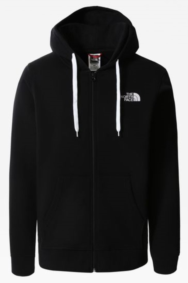 Sweat à Capuche Noir Avec Fermeture à Glissière Ouverte The North Face