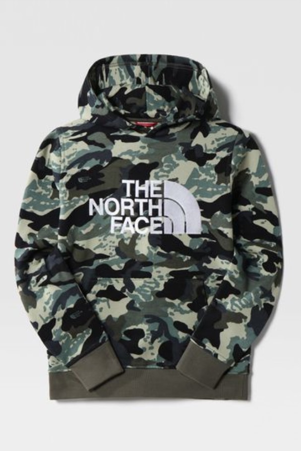 The North Face Teen Green Camo Drawn Peak Sweat à Capuche