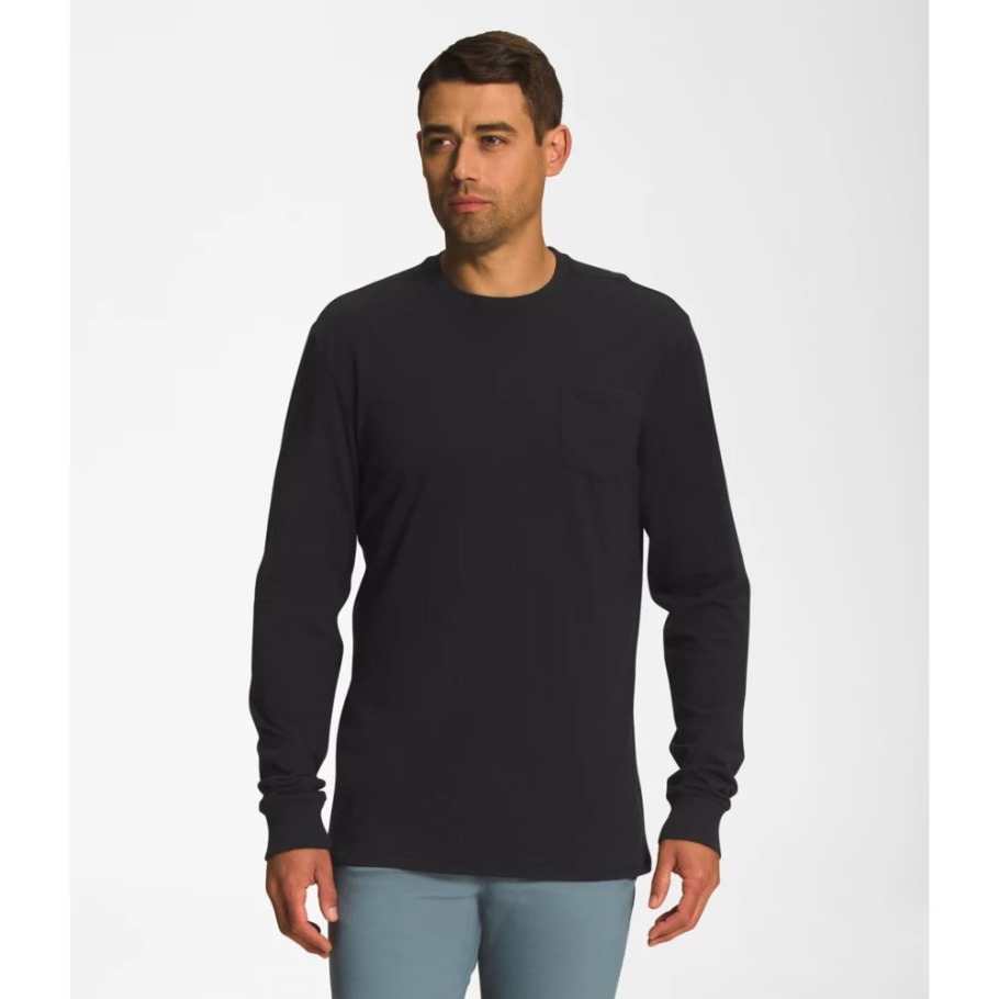 Black Men Terrain Long Sleeve Pocket Tee The North Face