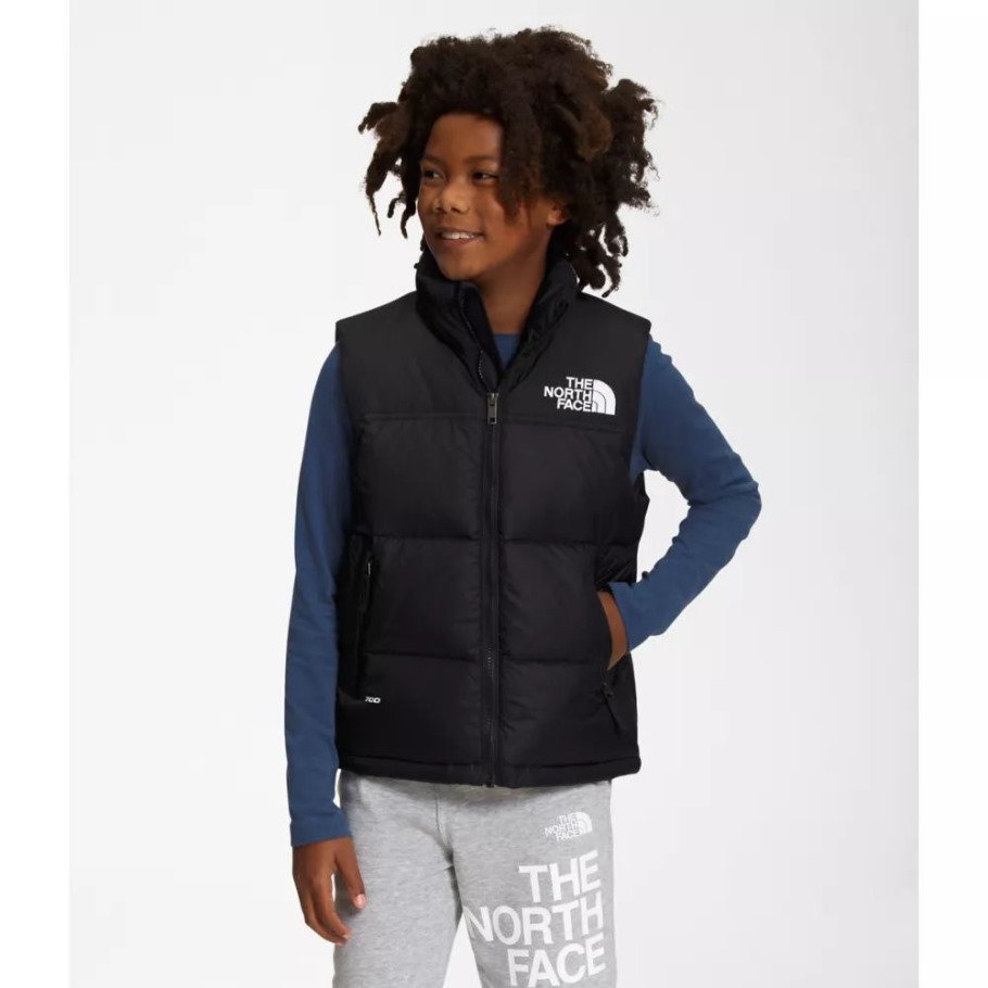 Adolescent Noir 1996 Rétro Nuptse Gilet La Face Nord