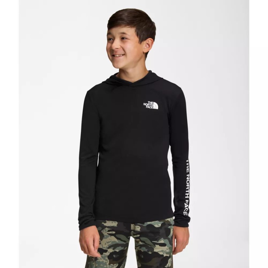 Sweat à Capuche Manches Longues Never Stop The North Face Pour Garçon Noir