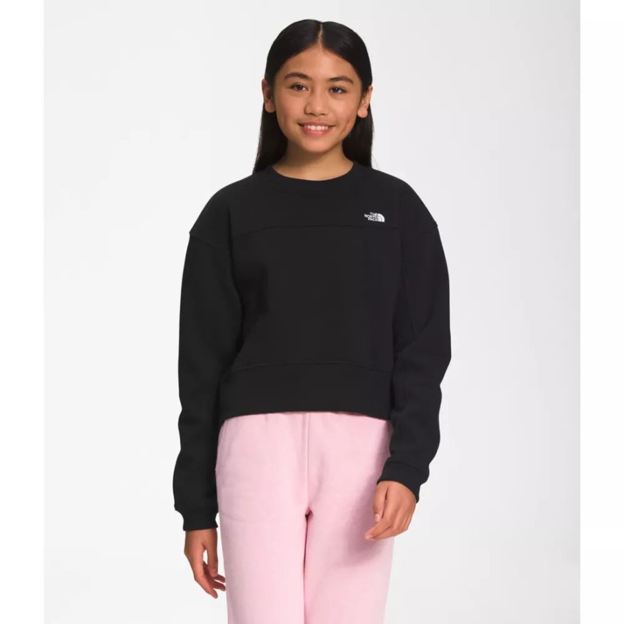 Noir The North Face Girls Camp Fleece Crew