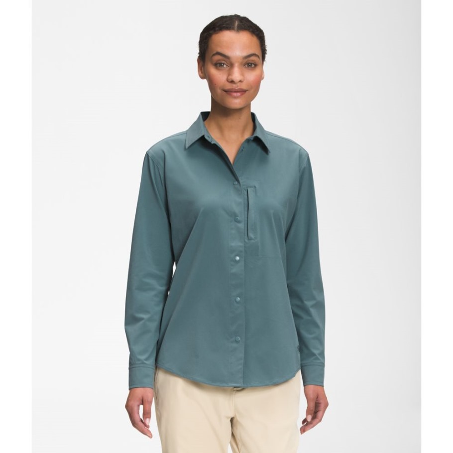 Chemise De Soleil à Manches Longues Pour Femmes Sniktau Bleu The North Face