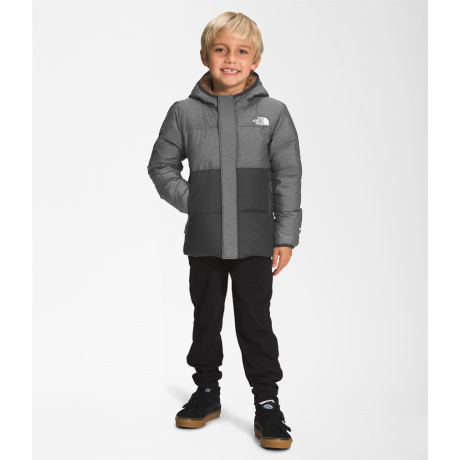 Veste à Capuche En Duvet Grise Pour Enfant The North Face