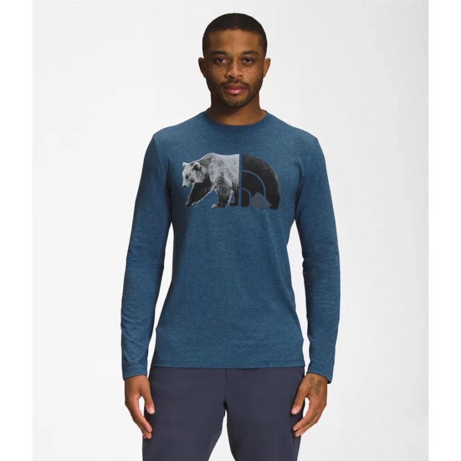 T-shirt à Manches Longues Pour Hommes Tri Blend Bear Tee Shady Blue The North Face