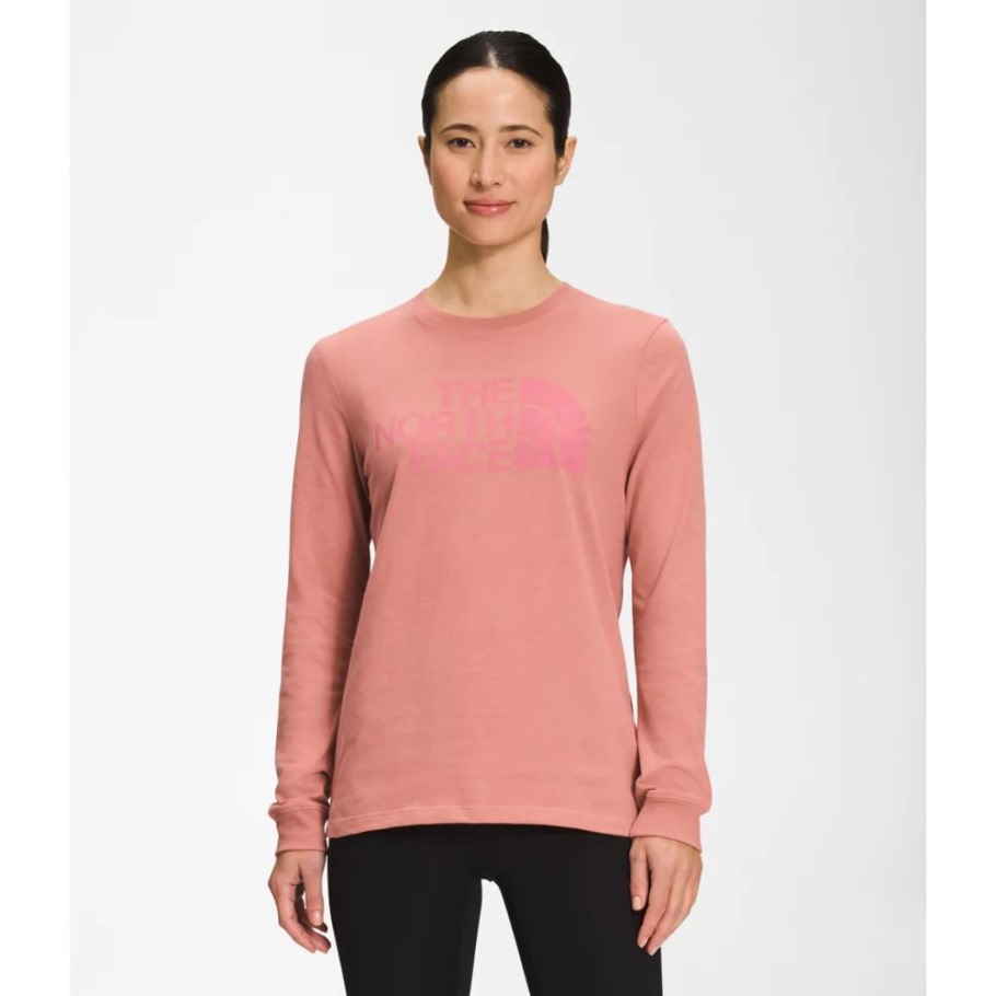 T-shirt Demi-dôme à Manches Longues Pour Femmes Rose Dawn The North Face