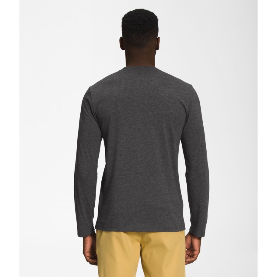 The North Face T-shirt Noir à Manches Longues Pour Homme Tri Blend Logo Marks