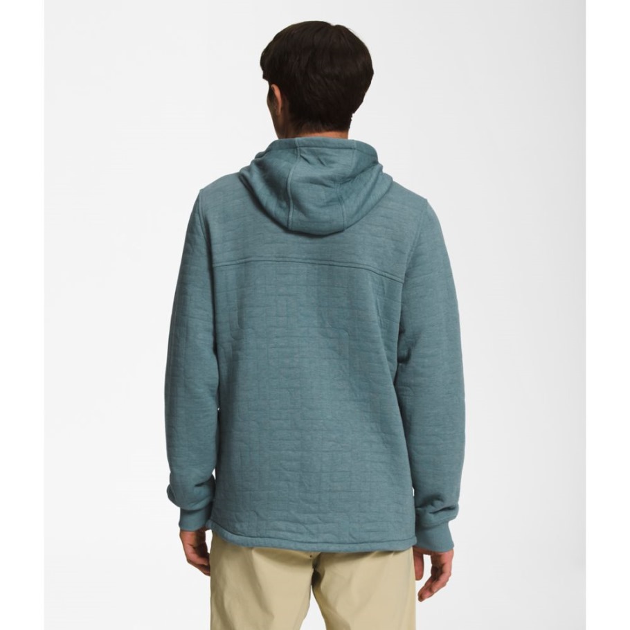 The North Face Blue Heather Sweat à Capuche Zippé Matelassé Pour Homme Longs Peak