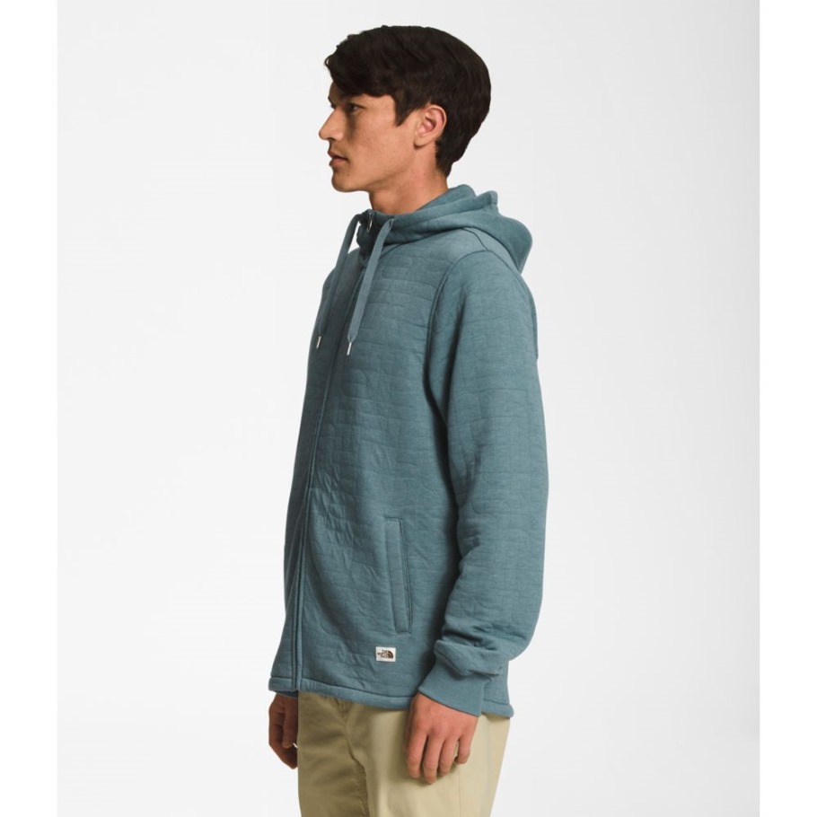 The North Face Blue Heather Sweat à Capuche Zippé Matelassé Pour Homme Longs Peak