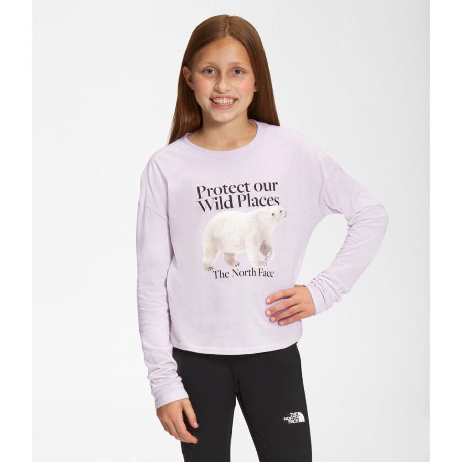 T-shirt Graphique à Manches Longues The North Face Pour Fille Lavande Brouillard