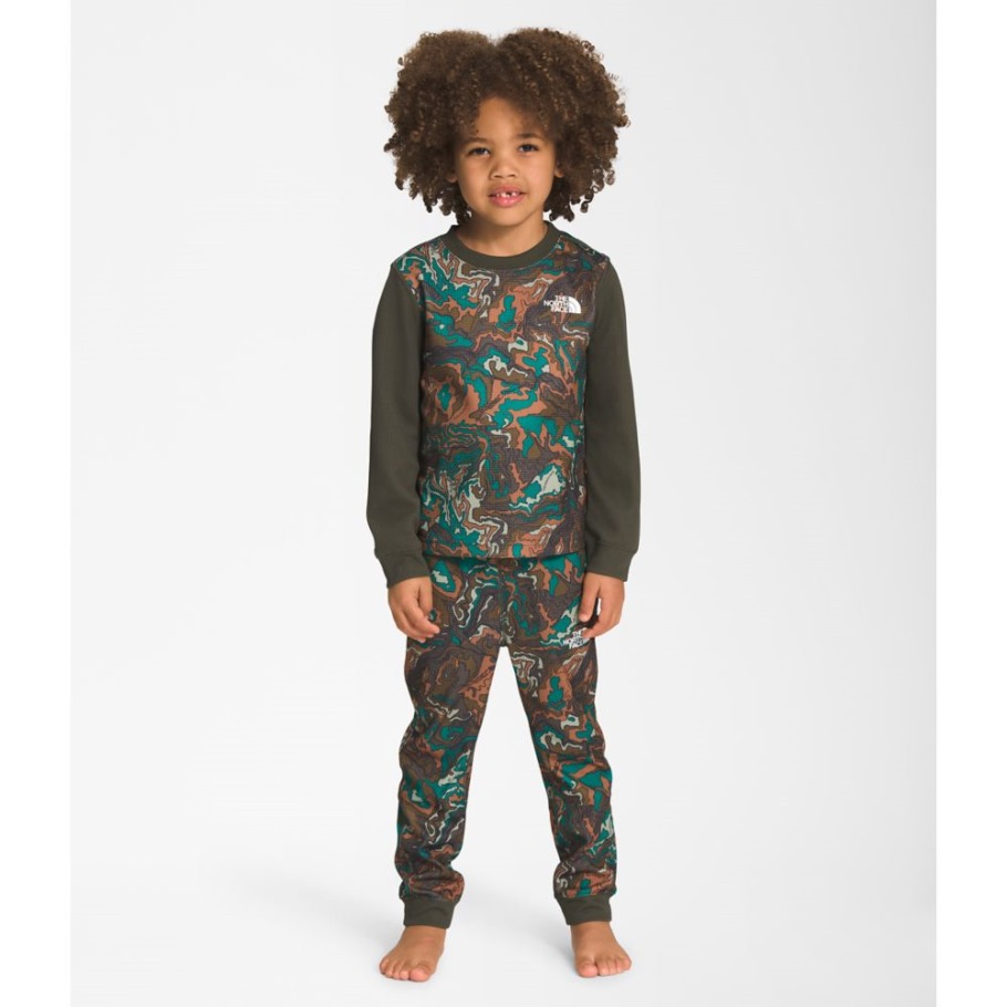 The North Face Kids Waffle Base Layer Set Nouveau Vert Taupe