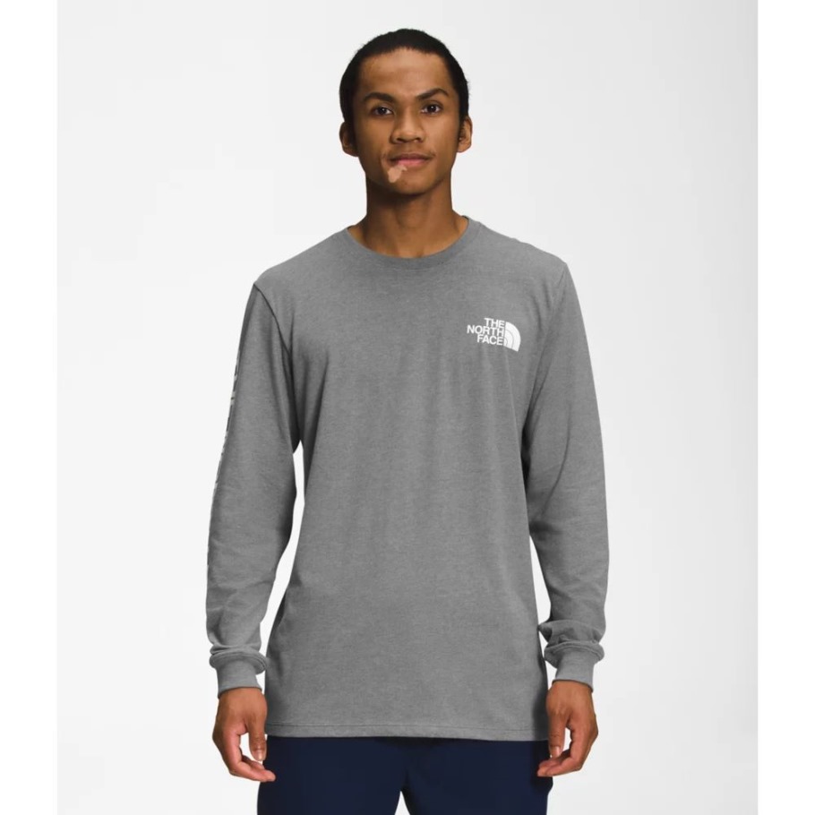 The North Face Men Long Sleeve Tnf Sleeve Hit Tee Gris