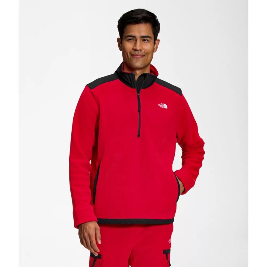 The North Face Rouge Noir Hommes Alpin Polartec 200 Zip