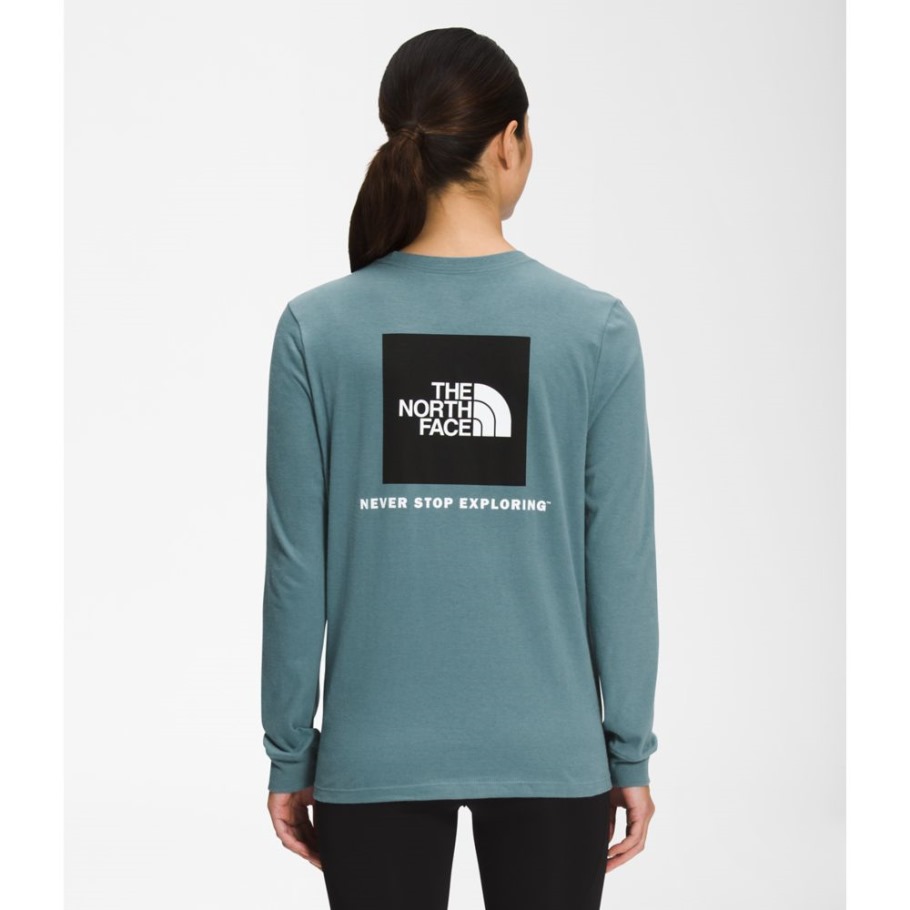 The North Face Femmes Manches Longues Box Nse Tee Bleu Noir