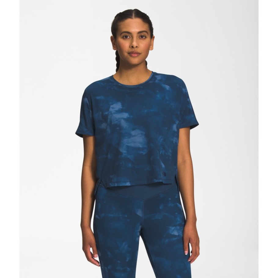 The North Face Femmes Imprimé Dawndream Décontracté à Manches Courtes Blue River