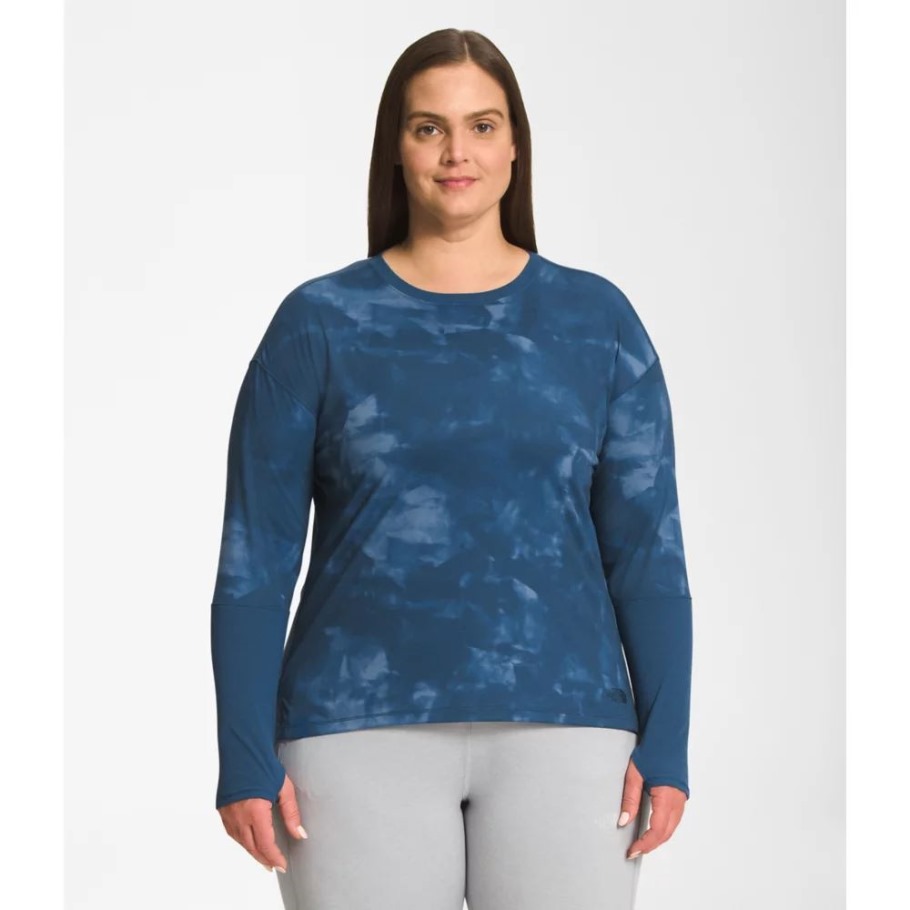 The North Face Women Printed Plus Dawndream Manches Longues Blue River