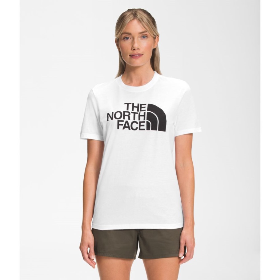 T-shirt En Coton Demi-dôme Blanc Noir Pour Femme The North Face