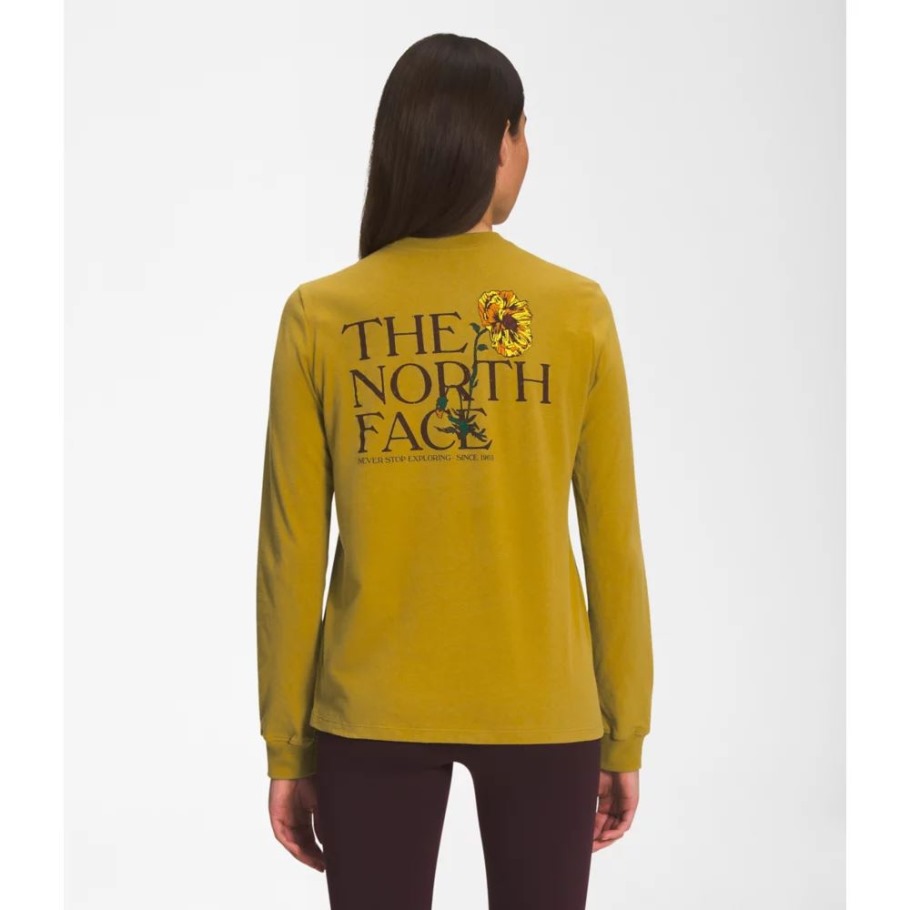 T-shirt à Injection Graphique à Manches Longues Pour Femmes The North Face Mineral Gold