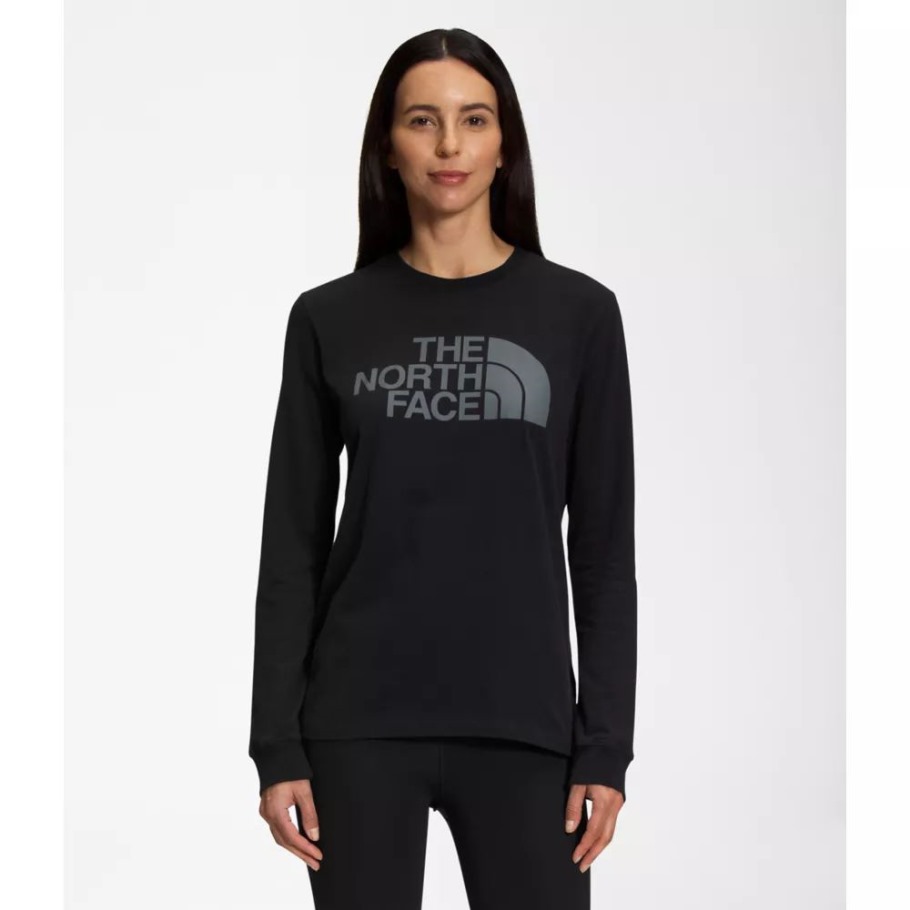 T-shirt Demi-dôme à Manches Longues Pour Femmes Noir The North Face