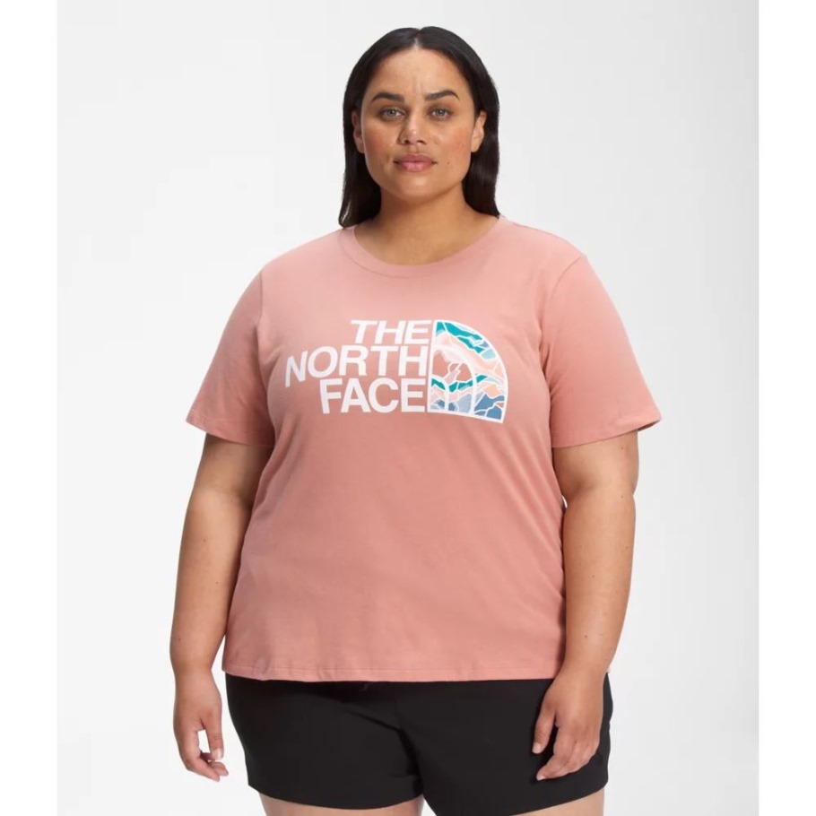 T-shirt En Coton Demi-dôme à Manches Courtes Pour Femmes The North Face Rose Dawn