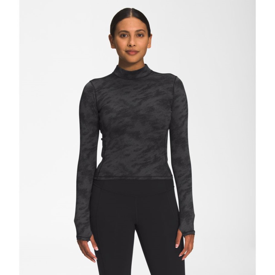 Femmes Sunset Pass Jacquard Manches Longues Jacquard Noir The North Face