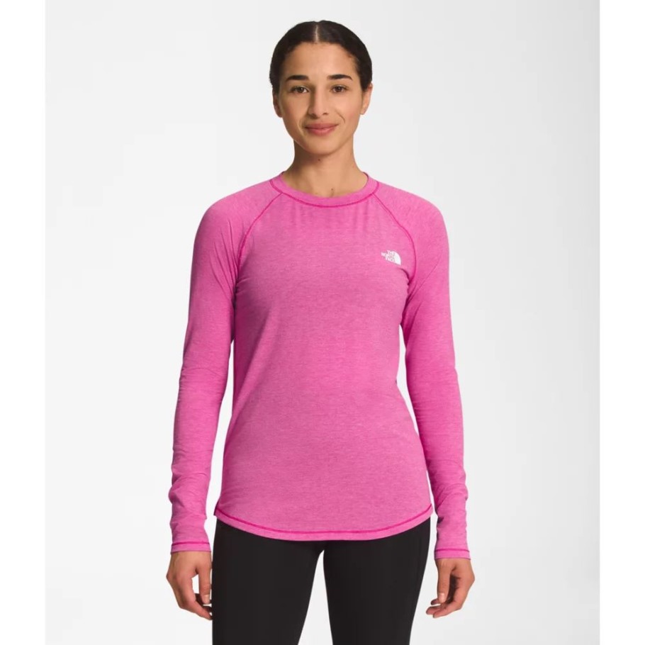 Femme Wander Hi Low Manches Longues The North Face Rose Fuschia