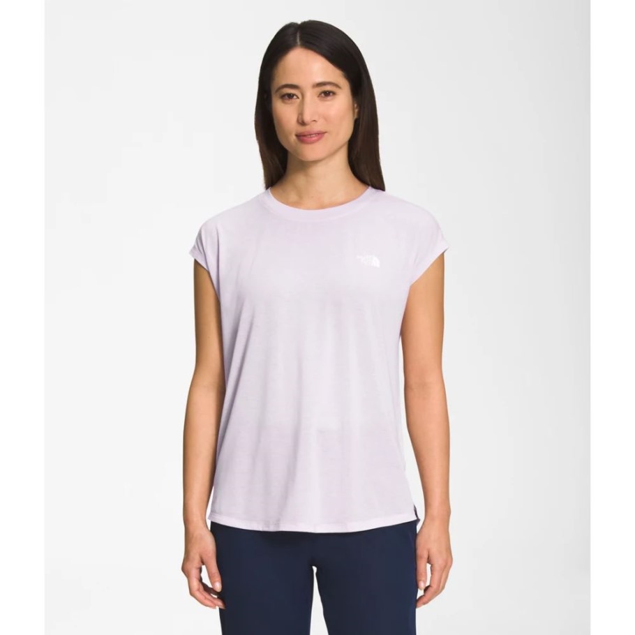 Femmes Wander Slitback Manches Courtes The North Face Lavande Brouillard