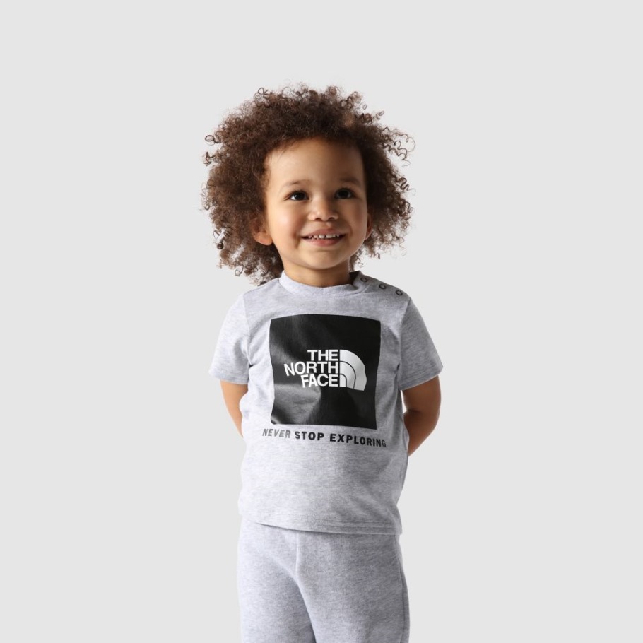 T-shirt Graphique à Manches Courtes Pour Bébé Gris The North Face