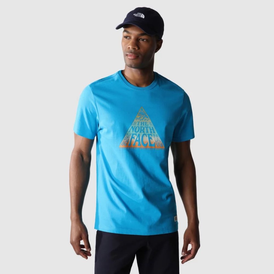 T-shirt Manches Courtes Regrind Homme Bleu The North Face