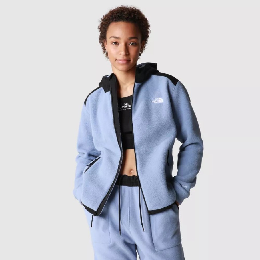 Folk Bleu Noir Femmes Alpin Polartec Polaire 200 Veste à Capuche The North Face