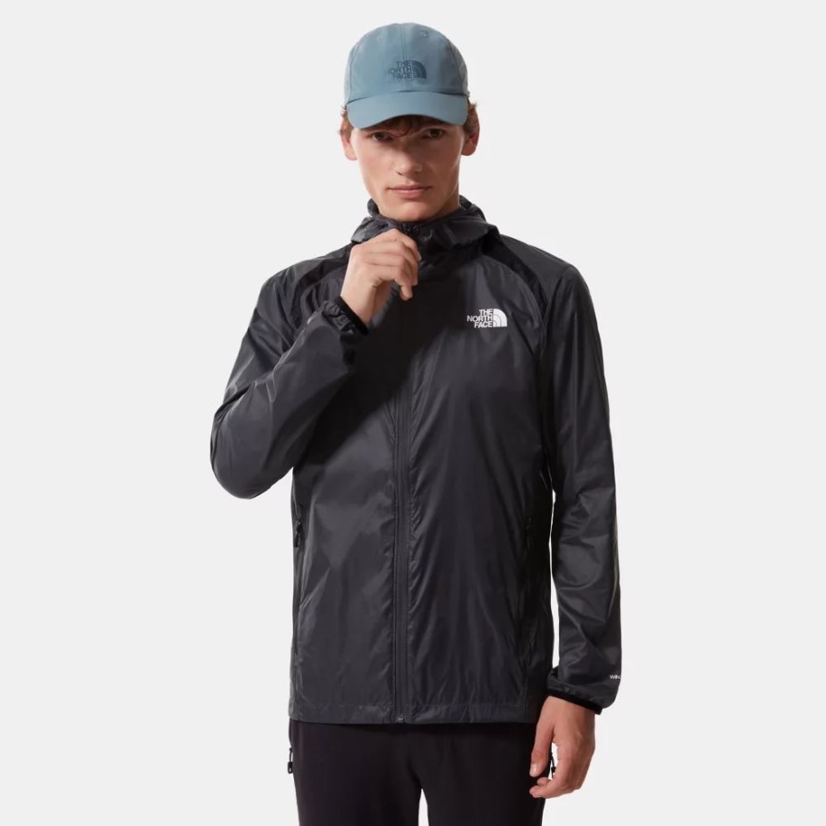 Veste Coupe-vent Athlétique Extérieure à Fermeture éclair Pour Hommes Gris The North Face