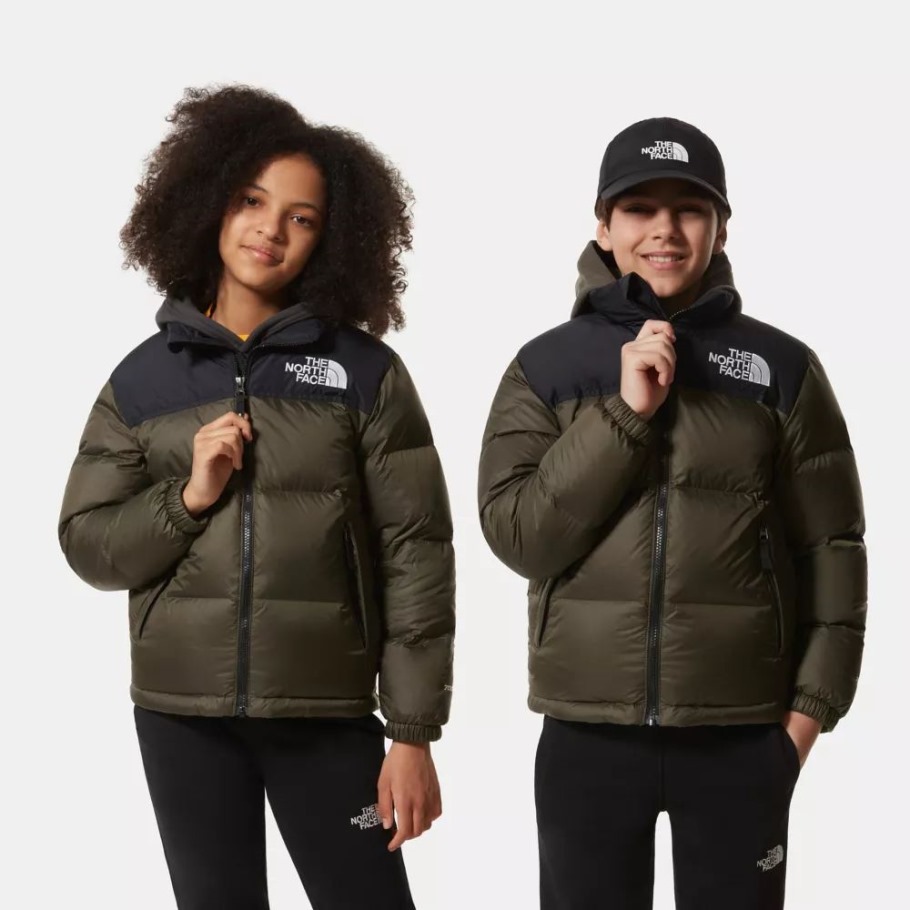 Nouveau Vert Taupe Veste The North Face Teens 1996 Retro Nuptse