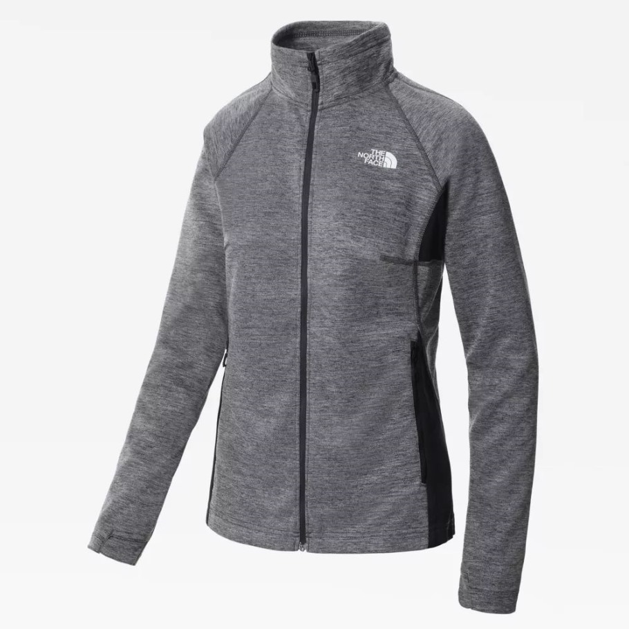 The North Face Veste Intermédiaire De Sport Extérieure Zippée Pour Femme Grise