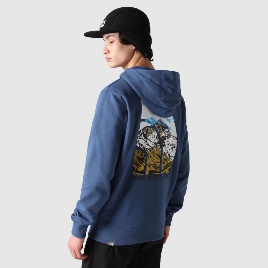 The North Face Sweat à Capuche Graphique Saisonnier Pour Hommes Bleu Ombragé