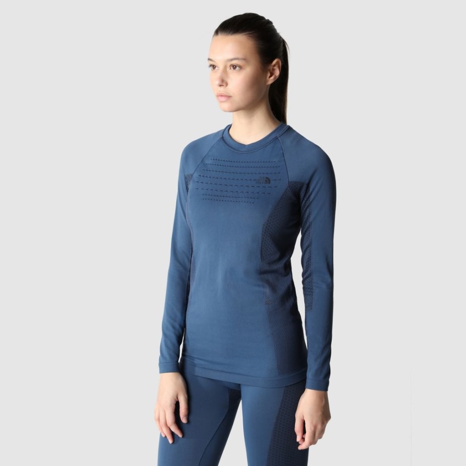 The North Face Haut De Sport à Manches Longues Pour Femmes Blue Wing Teal