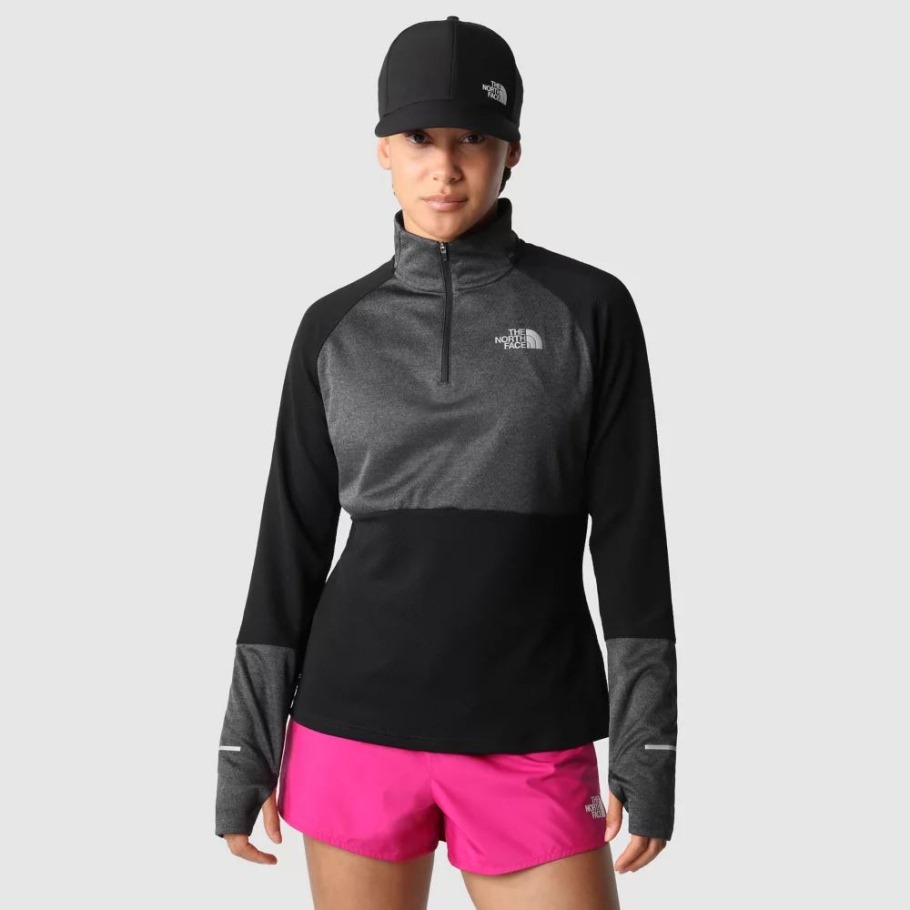 Polaire 1/4 Zip Run Femme The North Face Gris