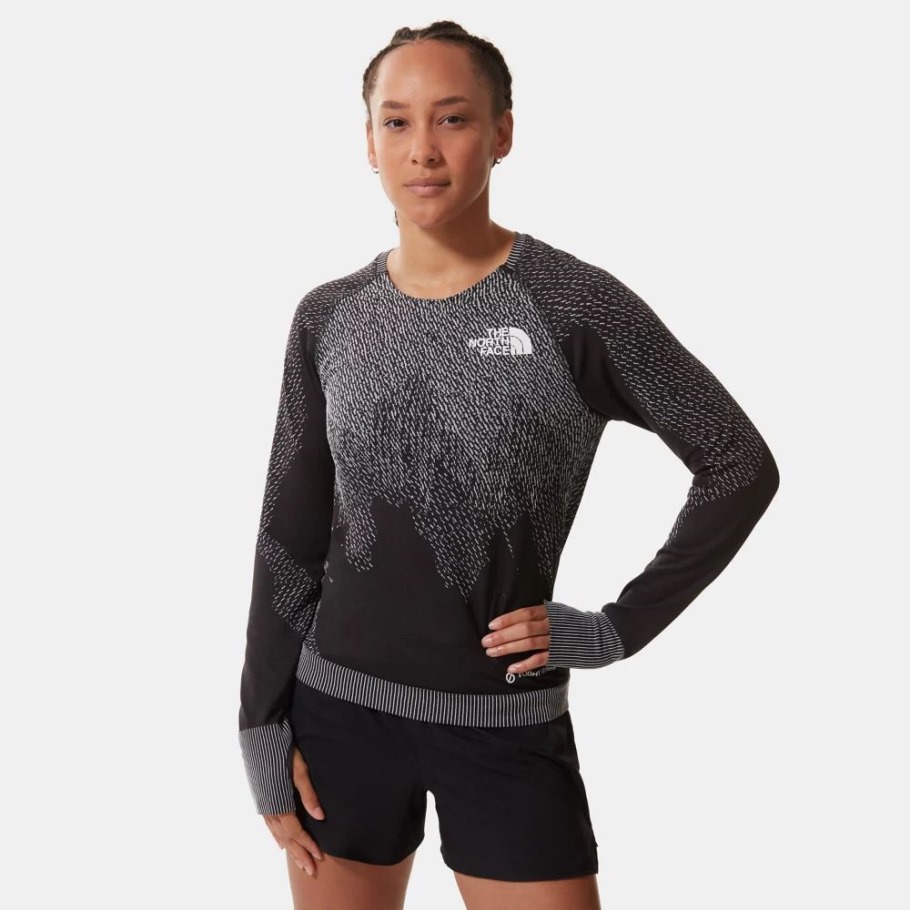 T-shirt Manche Longue Sans Couture Femme Flight Series The North Face Noir Blanc