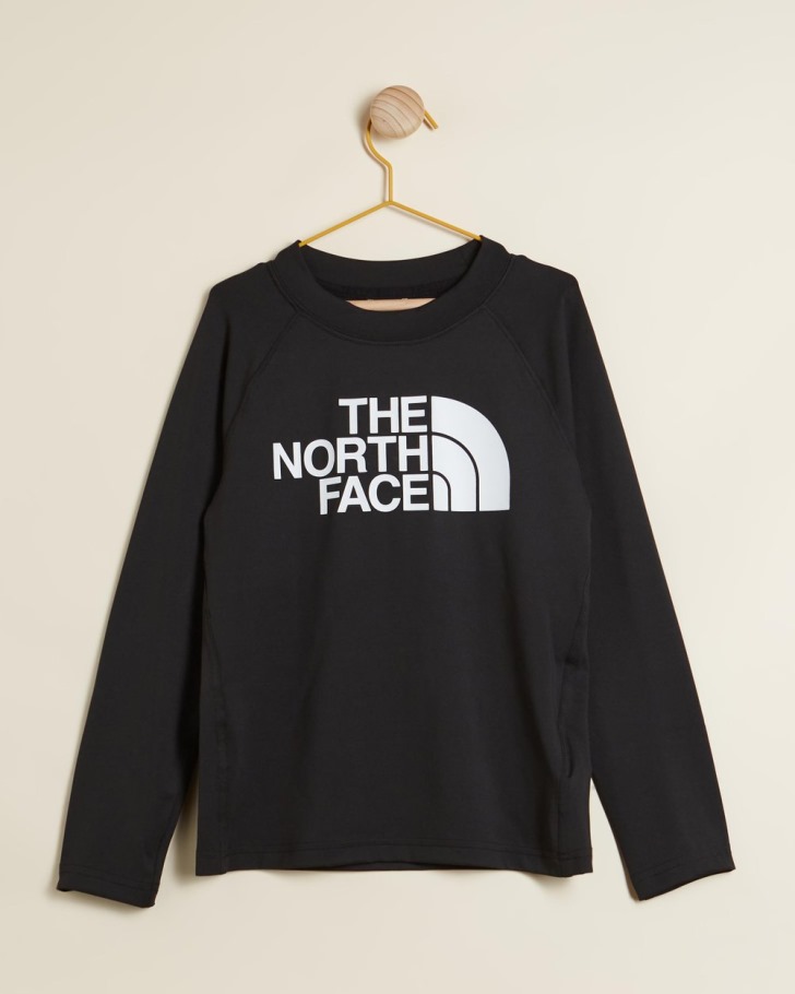 T-shirt De Soleil Noir à Manches Longues Enfants Adolescents The North Face