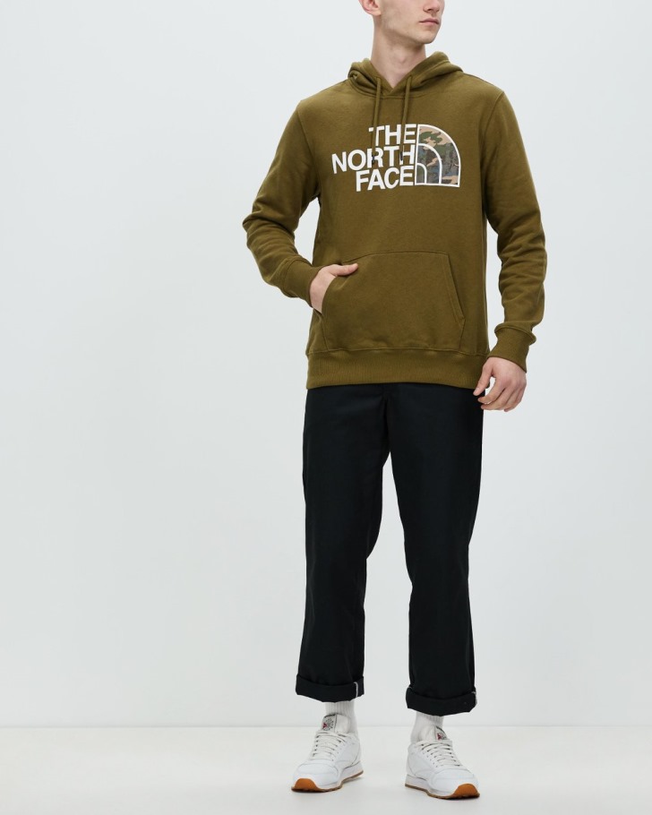 Olive Militaire Le Pull à Capuche Demi-dôme Face Nord